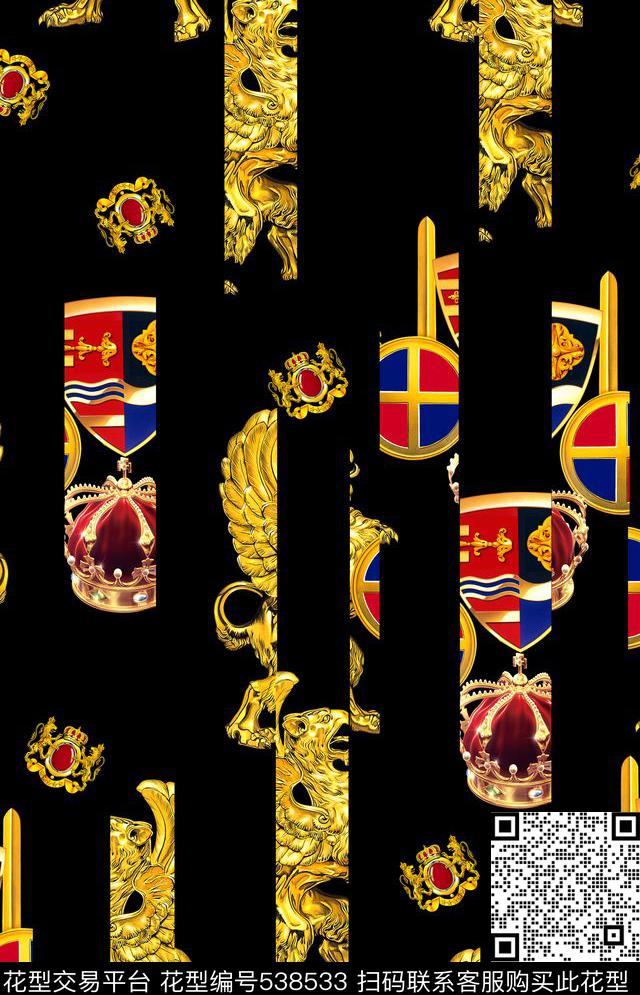 宫廷金色破碎数码印花华亿平台下载（图片编号: 538533） - 瓦栏（Walan）