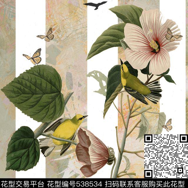 数码印花花卉民族花卉数码印花华亿平台下载（图片编号: 538534） - 瓦栏（Walan）