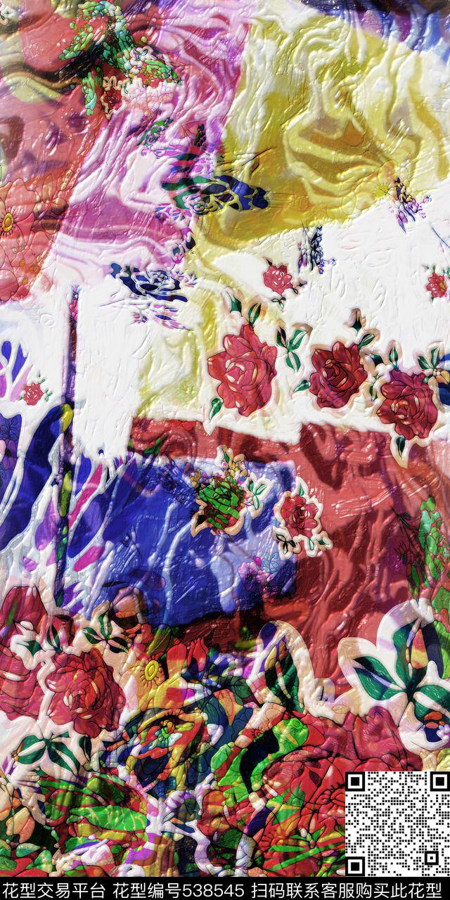 中国风民族风花卉数码印花华亿平台下载（图片编号: 538545） - 瓦栏（Walan）