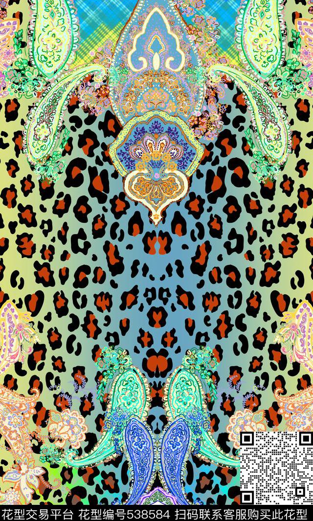 服装定位豹纹火腿纹传统印花华亿平台下载（图片编号: 538584） - 瓦栏（Walan）