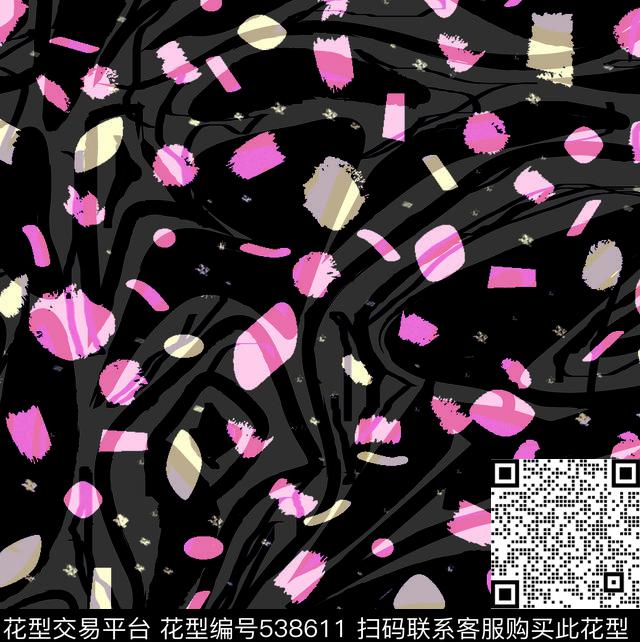 抽象几何花瓣圆点休闲传统印花华亿平台下载（图片编号: 538611） - 瓦栏（Walan）