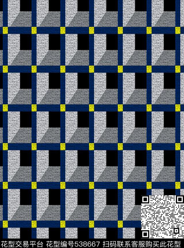 抽象纹理格子数码印花华亿平台下载（图片编号: 538667） - 瓦栏（Walan）