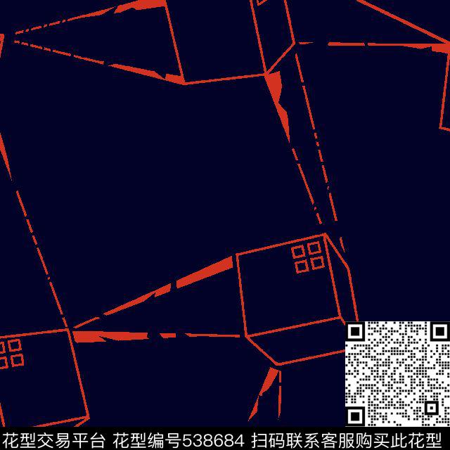 2016衬衫几何立方体传统印花华亿平台下载（图片编号: 538684） - 瓦栏（Walan）