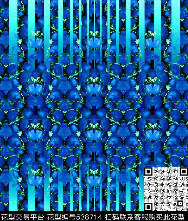 中国风植物几何数码印花华亿平台下载（图片编号: 538714） - 瓦栏（Walan）