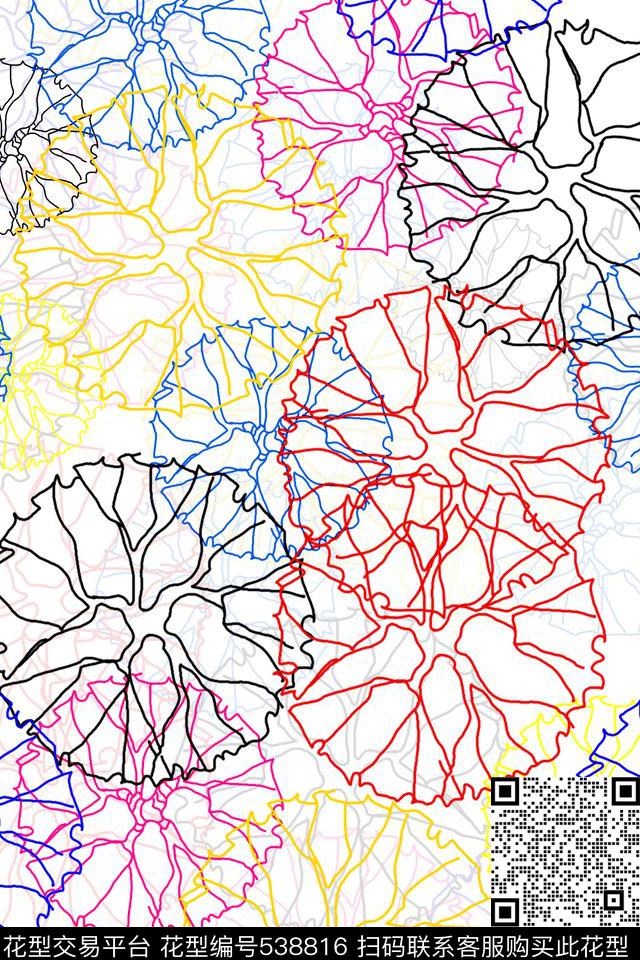 原创L.D~手绘L.D~抽象传统印花华亿平台下载（图片编号: 538816） - 瓦栏（Walan）