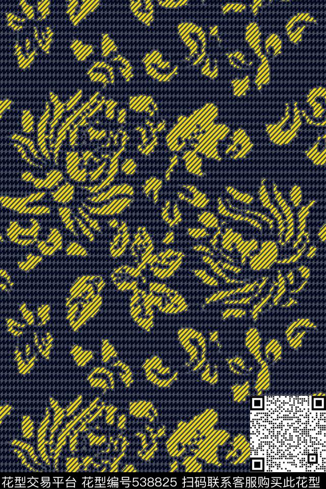 抽象纹理图案细格传统印花华亿平台下载（图片编号: 538825） - 瓦栏（Walan）