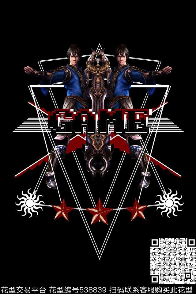 潮流时尚男装定位游戏人物数码印花华亿平台下载（图片编号: 538839） - 瓦栏（Walan）