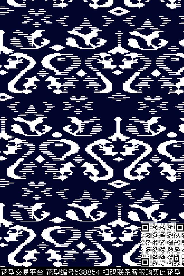 抽象艺术纹理男装毛衣传统印花华亿平台下载（图片编号: 538854） - 瓦栏（Walan）