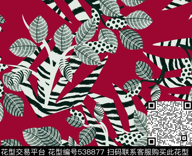 休闲叶子叶子树枝传统印花华亿平台下载（图片编号: 538877） - 瓦栏（Walan）