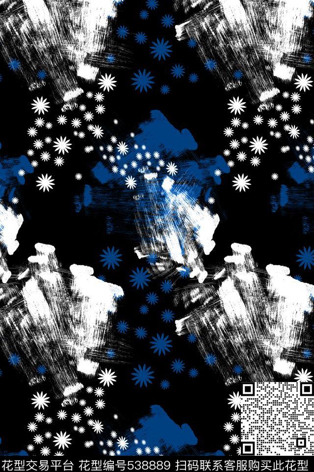 笔触抽象符号传统印花华亿平台下载（图片编号: 538889） - 瓦栏（Walan）