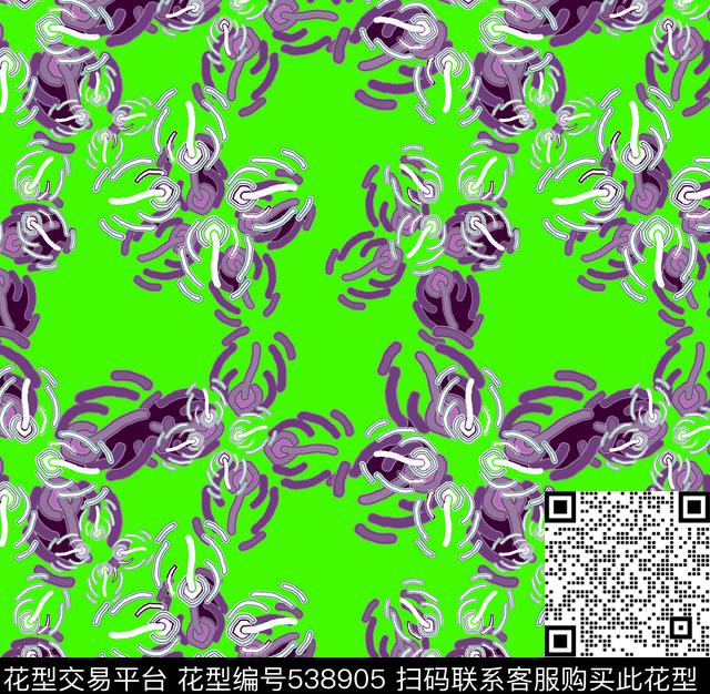 和风手绘涂鸦图案民族数码印花华亿平台下载（图片编号: 538905） - 瓦栏（Walan）