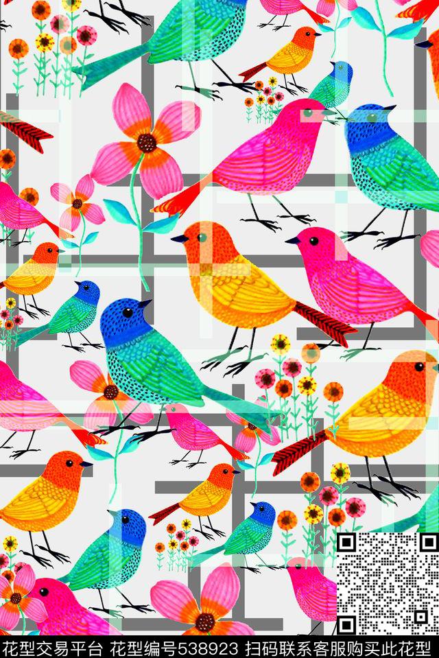 卡通抽象花纹数码印花华亿平台下载（图片编号: 538923） - 瓦栏（Walan）