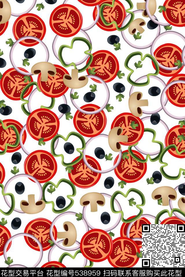 卡通平面蔬菜传统印花华亿平台下载（图片编号: 538959） - 瓦栏（Walan）