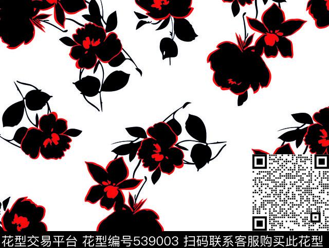 简单花卉花朵花卉传统印花华亿平台下载（图片编号: 539003） - 瓦栏（Walan）