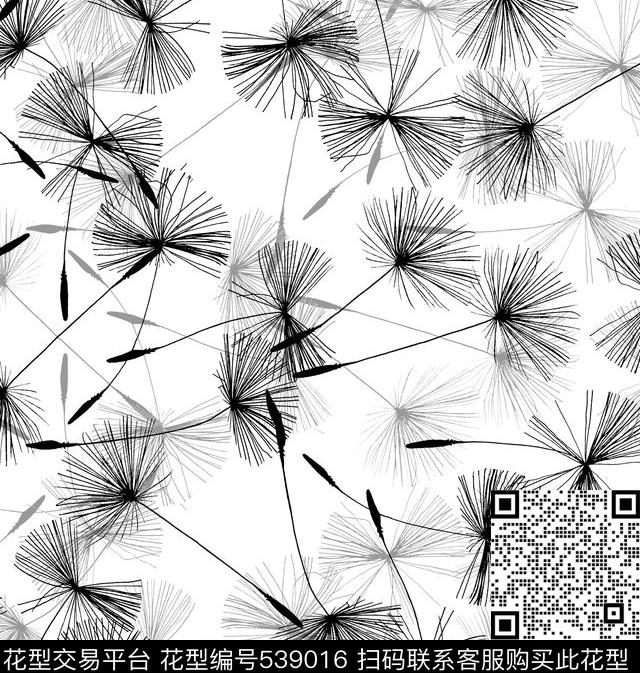 清新可爱华亿平台原创大气植物叶蒲公英传统印花华亿平台下载（图片编号: 539016） - 瓦栏（Walan）