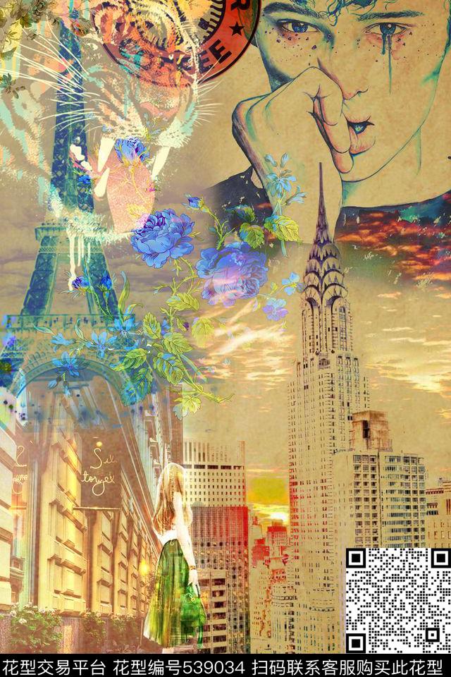 创意服装面料创意图案设计欧式风格数码印花华亿平台下载（图片编号: 539034） - 瓦栏（Walan）