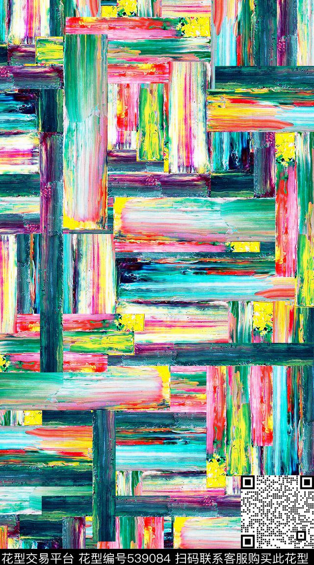 创意抽象油画数码印花华亿平台下载（图片编号: 539084） - 瓦栏（Walan）