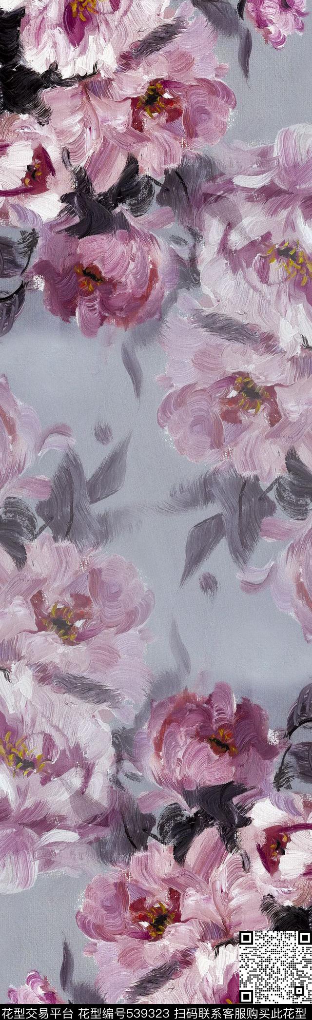 手绘油画经典数码印花华亿平台下载（图片编号: 539323） - 瓦栏（Walan）