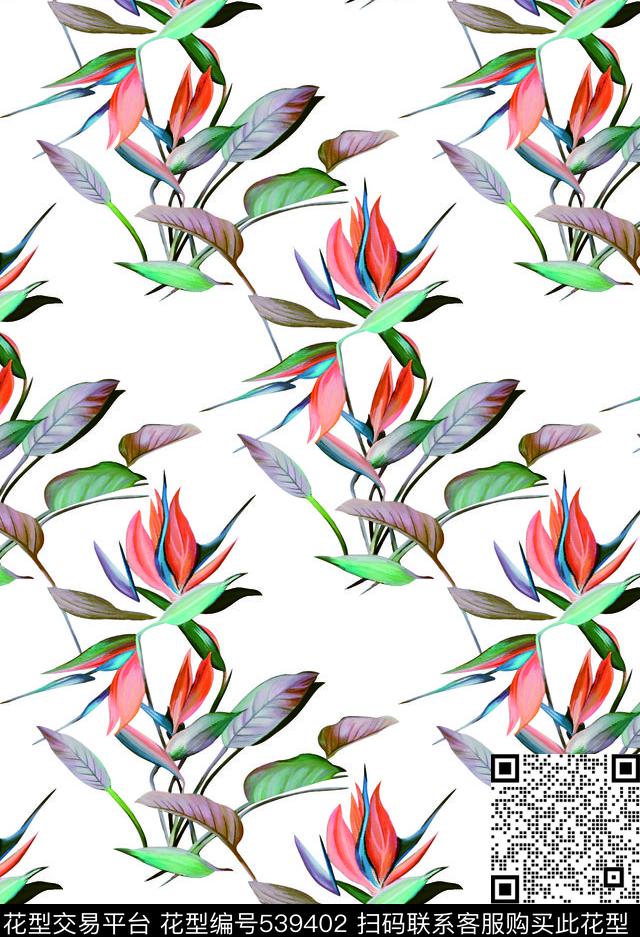 纯色底简约叶子数码印花华亿平台下载（图片编号: 539402） - 瓦栏（Walan）