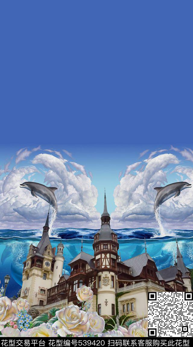 大花卉大海鱼天空服装设计数码印花华亿平台下载（图片编号: 539420） - 瓦栏（Walan）