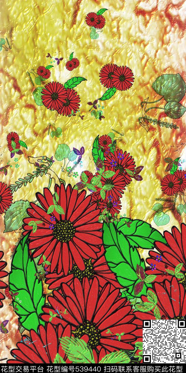 民族风亮彩时尚花卉风景数码印花华亿平台下载（图片编号: 539440） - 瓦栏（Walan）