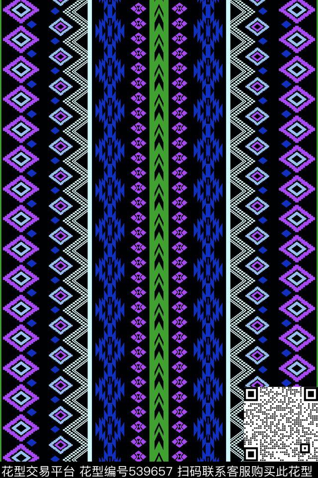 竖条三角四边形传统印花华亿平台下载（图片编号: 539657） - 瓦栏（Walan）