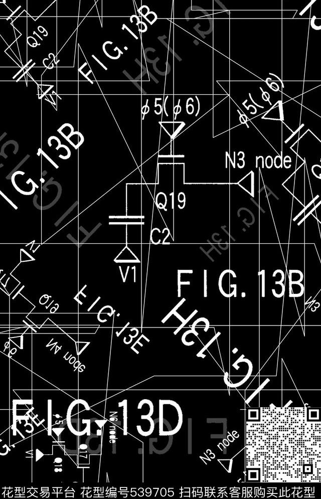 嘻哈黑板数学传统印花华亿平台下载（图片编号: 539705） - 瓦栏（Walan）