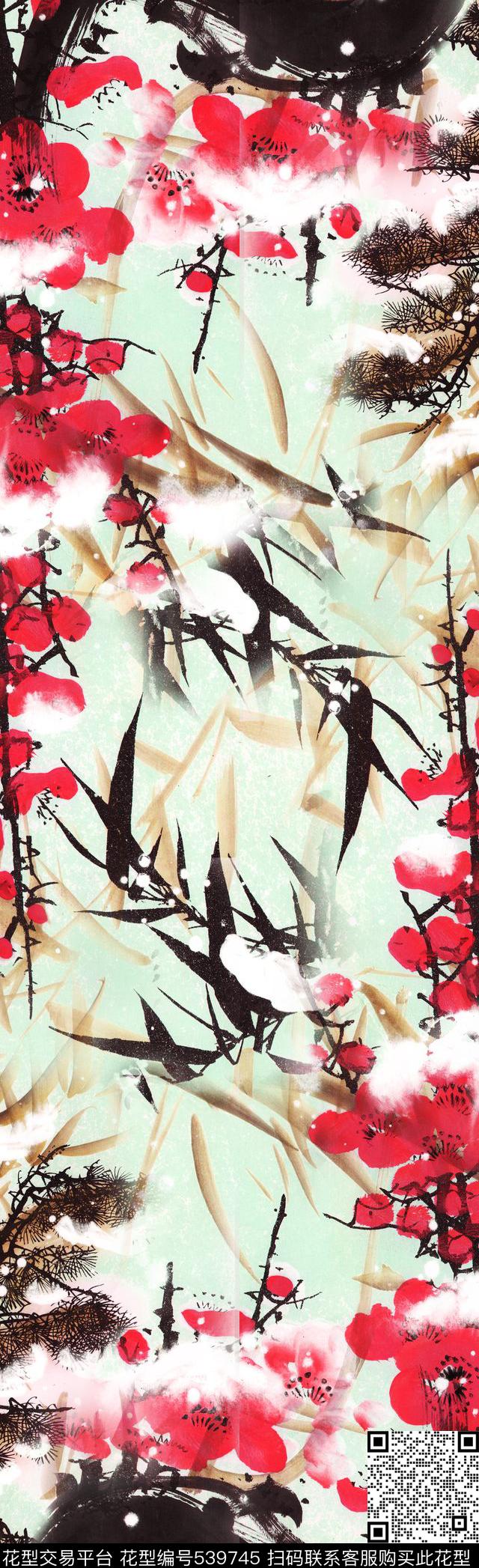 长巾潮流大气数码印花华亿平台下载（图片编号: 539745） - 瓦栏（Walan）