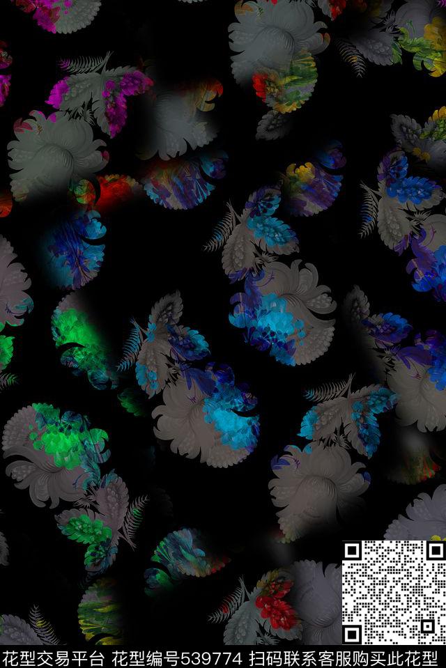 花卉数码印花数码印花华亿平台下载（图片编号: 539774） - 瓦栏（Walan）