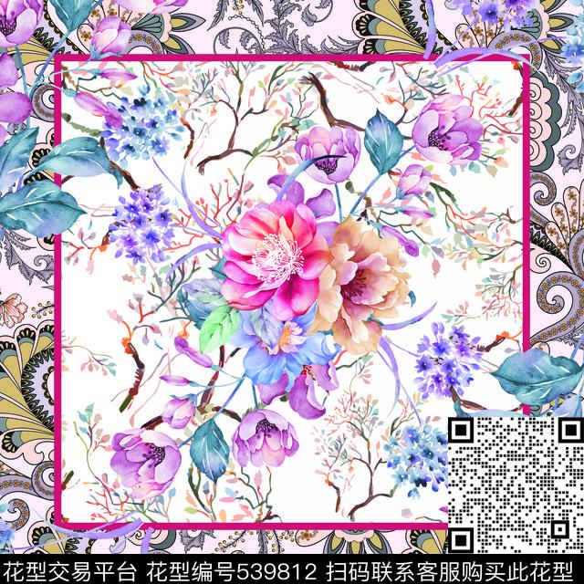 花卉几何佩里斯数码印花华亿平台下载（图片编号: 539812） - 瓦栏（Walan）