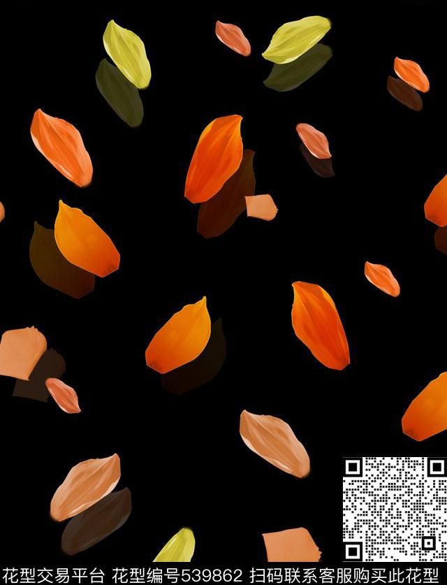 春喜花瓣立体数码印花华亿平台下载（图片编号: 539862） - 瓦栏（Walan）