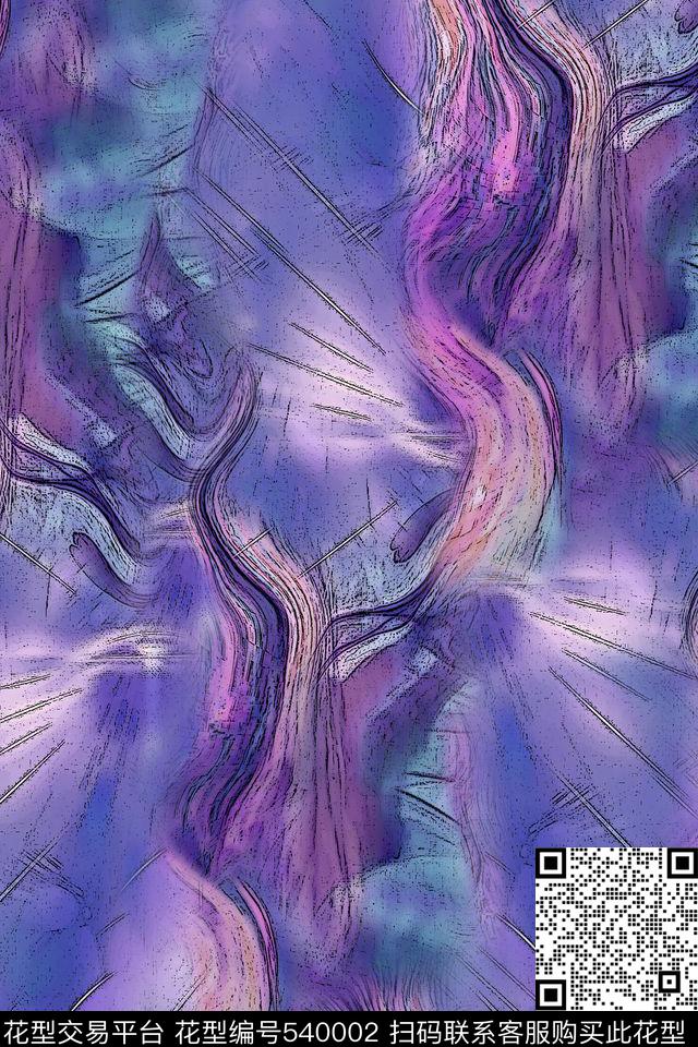 抽象手绘矢量数码印花华亿平台下载（图片编号: 540002） - 瓦栏（Walan）