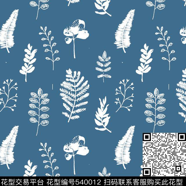 清新叶子自然传统印花华亿平台下载（图片编号: 540012） - 瓦栏（Walan）