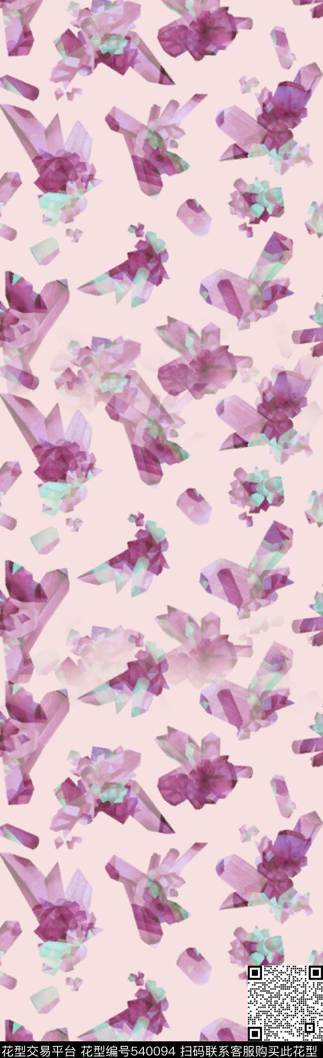 华丽宝石长丝巾数码印花华亿平台下载（图片编号: 540094） - 瓦栏（Walan）