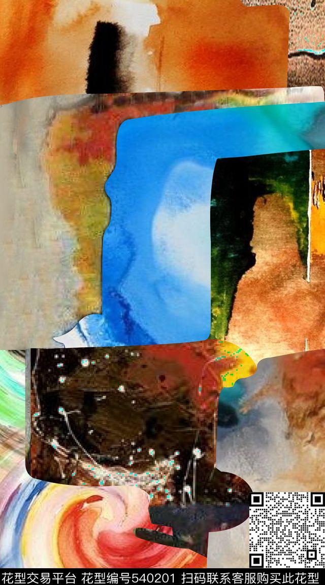 几何拼凑拼块数码印花华亿平台下载（图片编号: 540201） - 瓦栏（Walan）