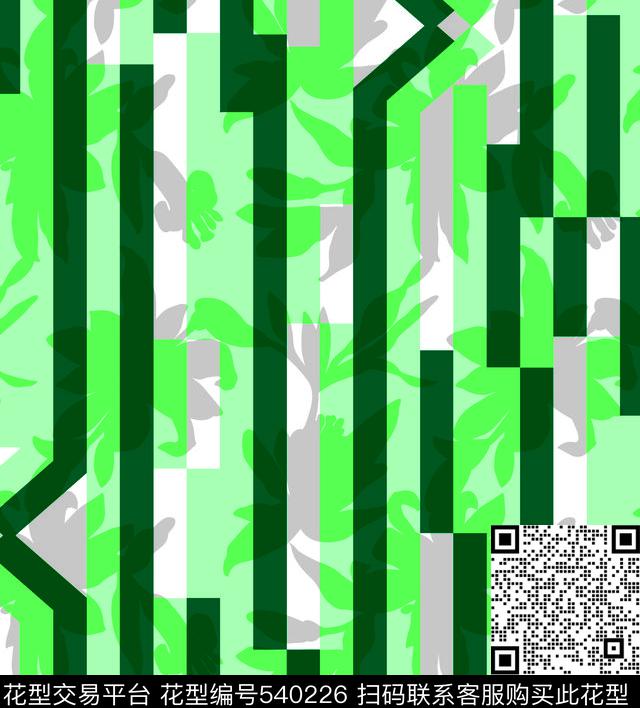 几何形状手绘花卉直线组合排列华亿平台传统印花华亿平台下载（图片编号: 540226） - 瓦栏（Walan）