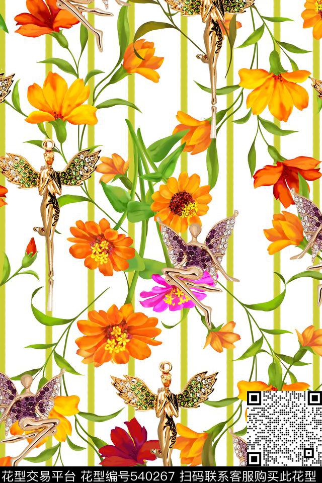 吉梗花几何线条流行时尚数码印花华亿平台下载（图片编号: 540267） - 瓦栏（Walan）