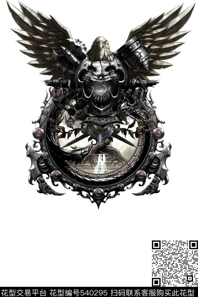 潮流时尚金属质感老鹰数码印花华亿平台下载（图片编号: 540295） - 瓦栏（Walan）