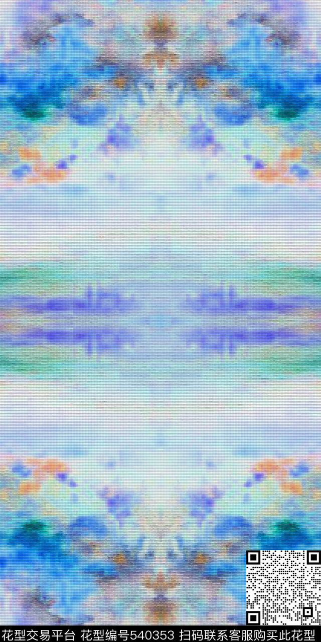 时尚云朵油画卫衣外套羽绒服包包数码印花华亿平台下载（图片编号: 540353） - 瓦栏（Walan）