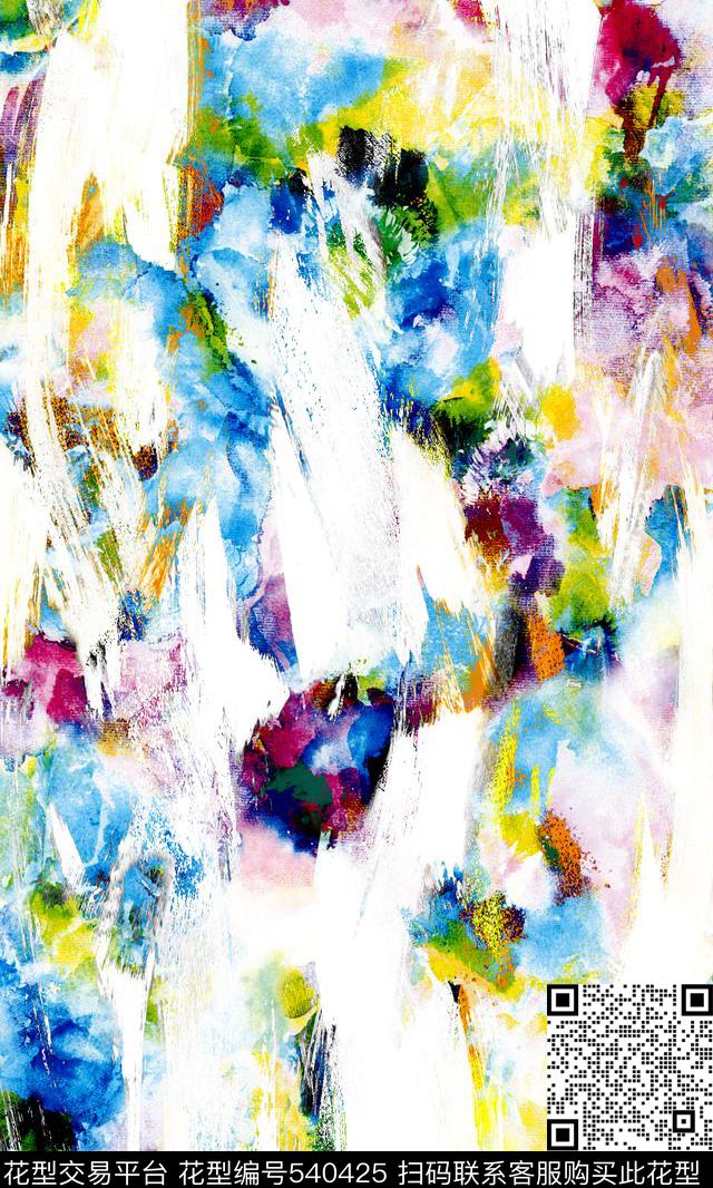 彩绘数码印花连衣裙数码印花华亿平台下载（图片编号: 540425） - 瓦栏（Walan）