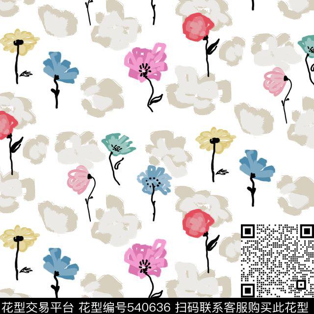 花卉活力清新传统印花华亿平台下载（图片编号: 540636） - 瓦栏（Walan）