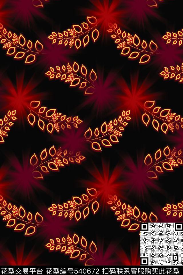 抽象创意光线树枝数码印花华亿平台下载（图片编号: 540672） - 瓦栏（Walan）