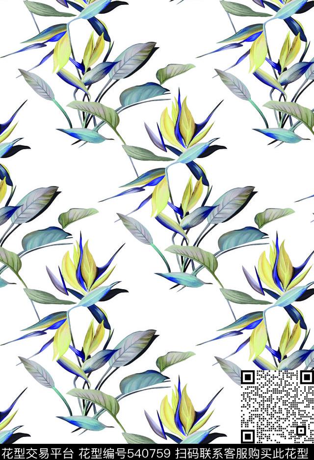 纯色底简约叶子数码印花华亿平台下载（图片编号: 540759） - 瓦栏（Walan）