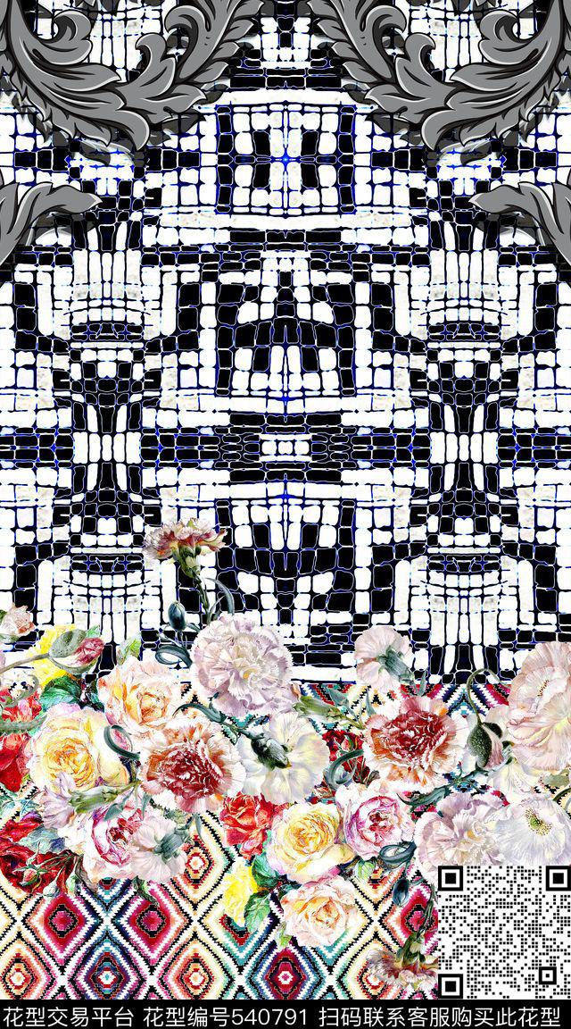 时尚地毯纹理数码印花华亿平台下载（图片编号: 540791） - 瓦栏（Walan）