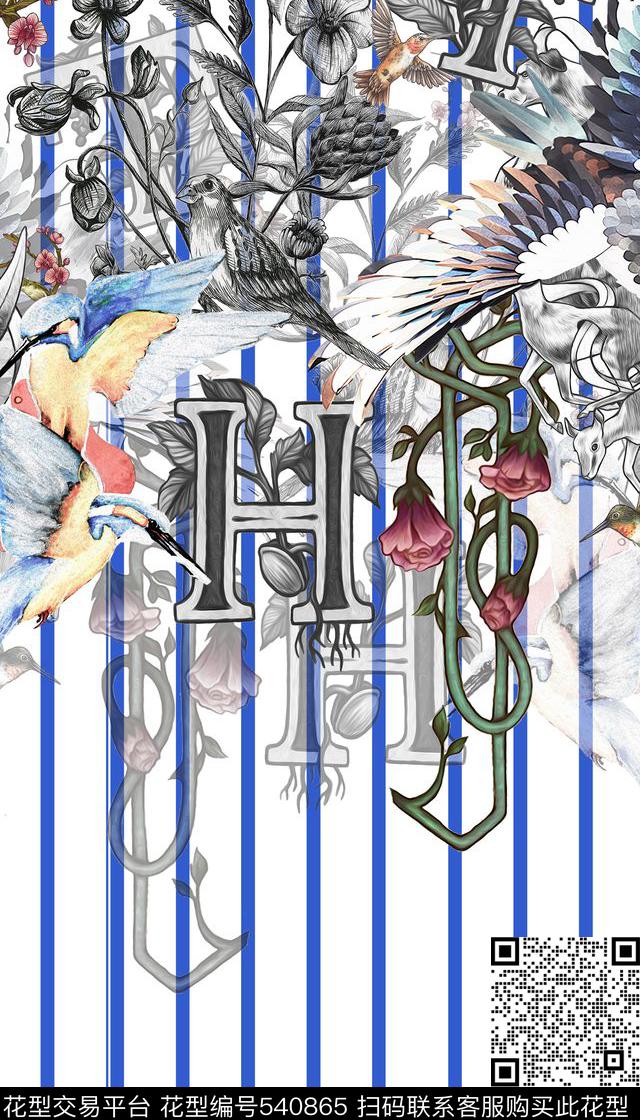 女装二方连续抽象几何数码印花华亿平台下载（图片编号: 540865） - 瓦栏（Walan）