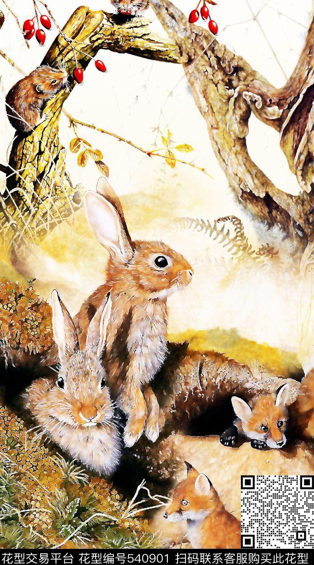 创意定位动物数码印花华亿平台下载（图片编号: 540901） - 瓦栏（Walan）