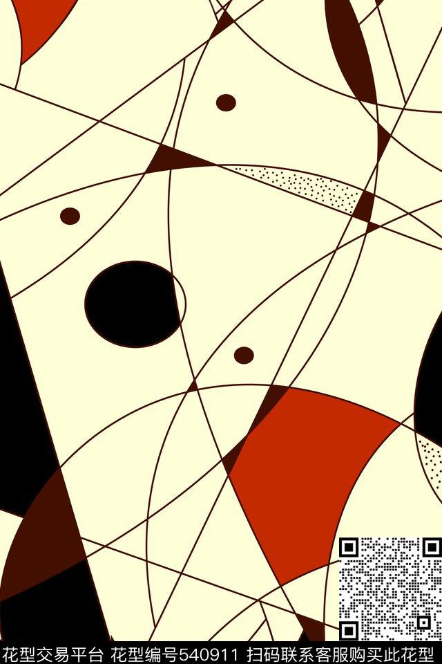 服装面料华亿平台几何线条色块休闲时尚抽象几何水彩复古民族传统印花华亿平台下载（图片编号: 540911） - 瓦栏（Walan）