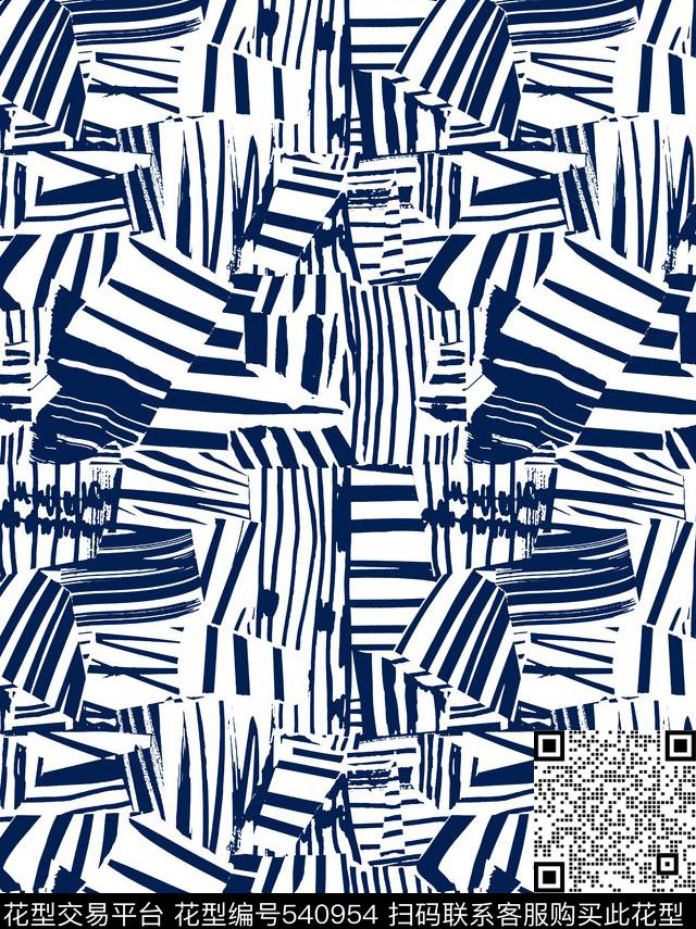 笔触插画衬衣传统印花华亿平台下载（图片编号: 540954） - 瓦栏（Walan）