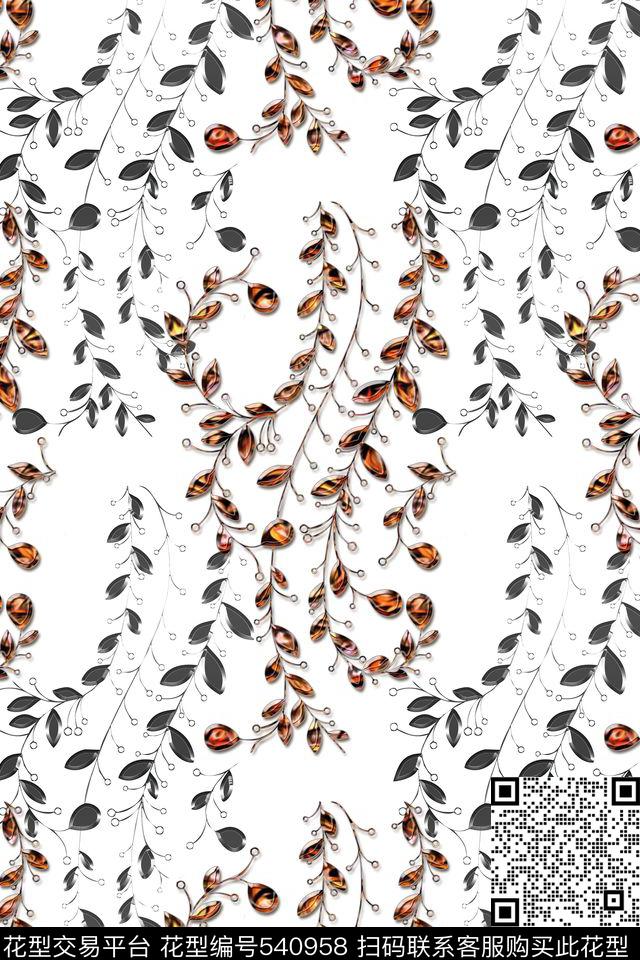 创意琥珀华丽数码印花华亿平台下载（图片编号: 540958） - 瓦栏（Walan）