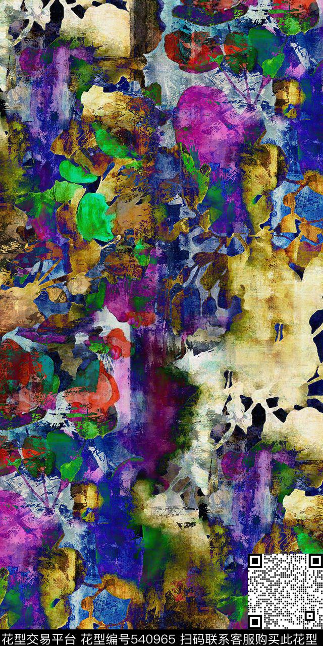 抽象大理石纹泼墨机理数码印花华亿平台下载（图片编号: 540965） - 瓦栏（Walan）